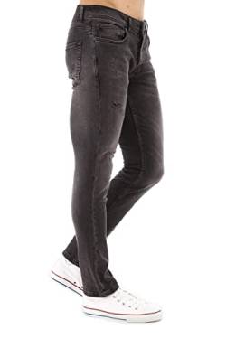 CEDY DENIM - Herren Jeans Slim Fit Stretch, Jeanshose Herren, Mid Rise Tapered Hosen Männer CD300 (31W/32L, Grau) von CEDY DENIM