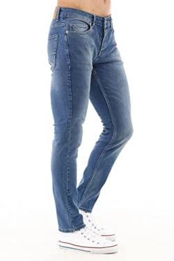 CEDY DENIM - Herren Jeans Slim Fit Stretch, Jeanshose Herren, Mid Rise Tapered Hosen Männer CD300 (33W/30L, Hellblau) von CEDY DENIM