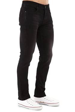 CEDY DENIM - Herren Jeans Slim Fit Stretch, Jeanshose Herren, Mid Rise Tapered Hosen Männer CD300 (33W/32L, Schwarz) von CEDY DENIM