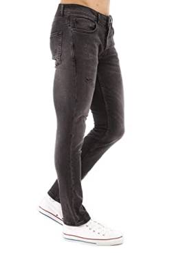 CEDY DENIM - Herren Jeans Slim Fit Stretch, Jeanshose Herren, Mid Rise Tapered Hosen Männer CD300 (36W/34L, Grau) von CEDY DENIM