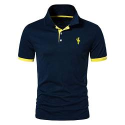 CEHT Dri Fit Herren-Poloshirt, kurzärmelig, schmale Passform, Golf-Polo-Shorts, für Herren, navy, Mittel von CEHT