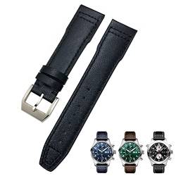 CEKGDB Uhrenarmband aus Rindsleder, 20 mm, 21 mm, geeignet für IWC-Pilotenuhren, Portugieser-Armbänder Mark 18, weiches blaues Armband, 20 mm, Achat von CEKGDB