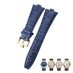 CEKGDB Uhrenarmband für Vacheron Constantin Overseas Schwarz Blau Braun Bambusmaserung 25 mm echtes Leder konvexe Schnittstelle Uhrenarmband, Einheitsgröße, Achat von CEKGDB