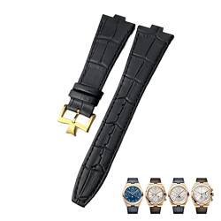 CEKGDB Uhrenarmband für Vacheron Constantin Overseas Schwarz Blau Braun Bambusmaserung 25 mm echtes Leder konvexe Schnittstelle Uhrenarmband, Einheitsgröße, Achat von CEKGDB