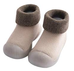 CELANDA Baby Jungen Mädchen Socken Schuhe rutschfeste Sohle Krabbelschuhe Winter Warm Lauflernschuhe Weich Bequem von CELANDA