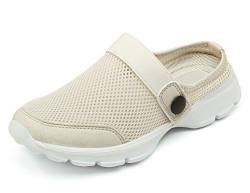 CELANDA Clogs Jungen Mädchen Weiche Sohle Pantoletten Leicht Gartenschuh Kinder Sommer Hausschuhe Bequeme rutschfest Slippers Indoor Outdoor, Beige 30 EU von CELANDA