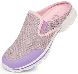 CELANDA Damen Herren Clogs Hausschuhe Sommer Pantoletten Leichte Atmungsaktive Walking Schuhe Bequem Gartenschuhe für Unisex Weiche Freizeit Pink Violett 43 EU von CELANDA