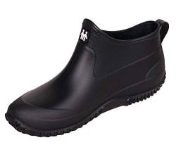 CELANDA Damen Kurze Gummistiefel Herren Regenstiefel Rutschfeste Gartenschuhe Outdoor Wasserdichte Schuhe Ankle Stiefel Chelsea Boots(schwarze Einzelschuhe Größe: 39 EU=Sohlengröße39) von CELANDA