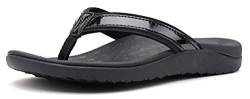 CELANDA Flip Flops Damen Herren Zehentrenner Orthopädische Badelatschen Frauen Freizeit Stylische Hausschuhe Pantoletten Rutschfest Badesandalen voll schwarz Größe:36 EU von CELANDA