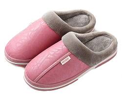 CELANDA Hausschuhe Damen Herren Plüsch Winter Pantoffeln Frauen Memory Foam Haus Mule Hausschuhe Rutschfeste Sohle Slipper (A Rosa 36/37 EU=Sohlengröße:38/39) von CELANDA