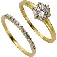 CELESTA® Damen Ring-Set, 375er Gold, gold, 56 von CELESTA