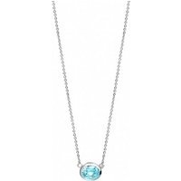 CELESTA Kette mit Anhänger 925 Silber rhodiniert mit echten Blautopasen von CELESTA