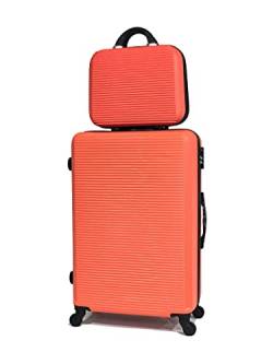 Großer Koffer, 90 l, mit Kosmetikkoffer, Orange #59, Grande avec Vanity von CELIMS