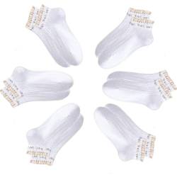 CELLVO 6 Paar Sneaker Socken Damen Sportsocken 35-40 Baumwolle, Kurze Socken Damen Atmungsaktiv Füßlinge mit Spitze, Kleid Knöchelsocken Sommer Socken für Frauen und Mädchen von CELLVO