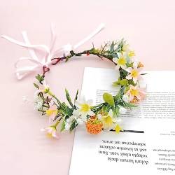 2PCS Handgemachte Süße Einstellbare Floral Blume Krone Stirnband Haar Zubehör Für Hochzeit Kranz Mädchen Frauen Kopfschmuck von CEMELI