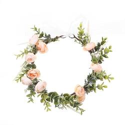 Braut Einstellbare Blumen Blume Krone Stirnband Haar Zubehör Für Hochzeit Kranz Mädchen Frauen Kopfschmuck Haarband von CEMELI