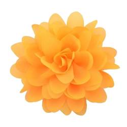 CEMELI 10 * 11 CM 4 stücke Gold Chiffon Stoff Blume Anstecknadel Abzeichen Blume Corsage Satin Blume/rose Anstecknadel Brosche Pin Für Frauen Braut von CEMELI