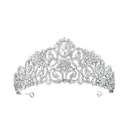 CEMELI 140 * 60MM Handgemachte Diamant Kristall Braut Krone Für Hochzeit Gold Silber Tiara Prinzessin Königin Krone Strass braut Stirnband von CEMELI