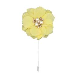 CEMELI 4 * 10CM 5/10PCS Perle Pflaumenblüte Silber Chiffon Stoff Blume Anstecknadel Abzeichen Blume Corsage Satin Blume Anstecknadel Brosche Pin Für Frauen von CEMELI