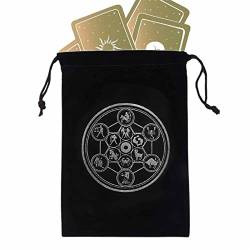 CEMELI Tarot Taschen Beutel | Mysteriöse Schwarze magische Tarotkarten-Aufbewahrungstasche,Langlebige Tarotkartentaschen für Hexenweisheiten, Brettspielkarten, Tarotkartenzubehör, Geschenktüte von CEMELI