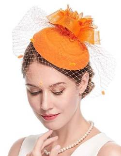 Damen Retro-Vogelkäfigschleier im britischen Stil für Hochzeit Hut Brautparty Stirnband Haarnetz Gaze Blumenkopfhut von CEMELI