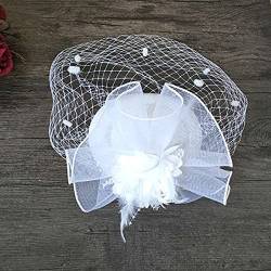 Kleiner Hut schmückt den Kopf der Braut Blumenschleier Vogelkäfigschleier für Hochzeit Hut Brautparty Stirnband Haarnetz von CEMELI