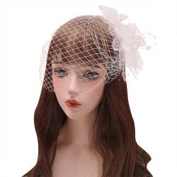 Koreanische Ausgabe Trend Perle Vogelkäfig Schleier für Hochzeit Hut Braut Party Stirnband Haar Mesh von CEMELI