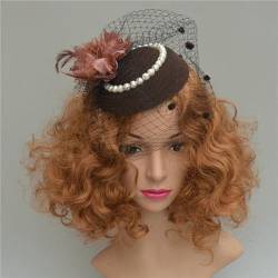 Retro-Perlen-Vogelkäfig-Schleier für Hochzeit Hut Brautparty Stirnband Haarnetz-Zubehör von CEMELI