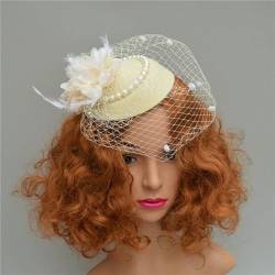 Retro-Perlen-Vogelkäfig-Schleier für Hochzeit Hut Brautparty Stirnband Haarnetz-Zubehör von CEMELI