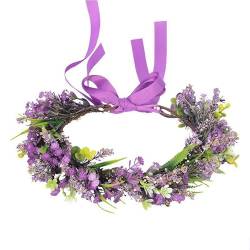 Verstellbares Blumen-Blumen-Kronen-Stirnband Haarschmuck für Hochzeitskranz Mädchen-Frauen-Kopfschmuck Brautband von CEMELI