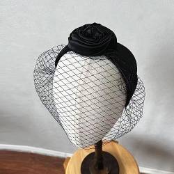 Weißer Satin-Vogelkäfigschleier für Hochzeit Hut Brautparty Stirnband Haarnetz-Accessoires von CEMELI