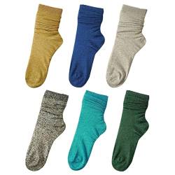 CENAST 2023 Damen Neuheit Socken 2 Paar Baumwolle Glitzer Helle Socken Größe 40-42, 6 Farben, Einheitsgröße von CENAST