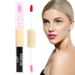 Doppelseitiger Lipgloss | Wasserfester Lippenstift für Frauen | Wasserfester Lippenstift mit Spiegeleffekt für Frauen, feuchtigkeitsspendendes Lipglossöl, feuchtigkeitsspendendes Lippenöl, von CENMOO