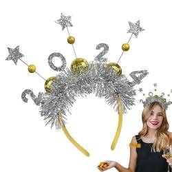Frohes Neues Jahr Stirnbänder | Modisches Silvester-Party-Stirnband, Eve-Tiara - Modische Damen-Stirnbänder mit Quasten für Firmen-Jahrestreffen, Hausversammlungen, Bar-Partys Cenmoo von CENMOO