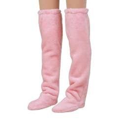 Kniehohe flauschige Socken, 1 Paar flauschige Kniestrümpfe, flauschige Overknee-Socken, hohe Plüschstrümpfe, flauschige lange Beinstulpen, Knieschoner und warme Strümpfe, flauschige Winter-Schlafsocke von CENMOO