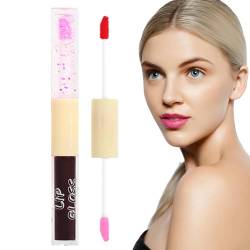 Lippenstift mit zwei Enden,Täglicher Lippenstift für Frauen - Wasserfester Lippenstift mit Spiegeleffekt für Frauen, feuchtigkeitsspendendes Lipglossöl, feuchtigkeitsspendendes Lippenöl, von CENMOO