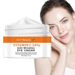 Vitamin-C-Augencreme - Vitamin C Augenringe-Entferner | 1 fl oz spendet sofort Feuchtigkeit, glättet Linien, sanfte, leichte Augencreme für Frauen, tägliche Hautpflege von CENMOO