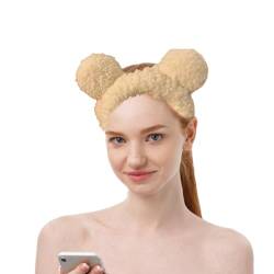 Spa-Stirnbänder für Damen | Bequeme elastische Stirnbänder mit Bärenohren - Schönheitsprodukte für Mädchen für Hausarbeit, Gesichtsreinigung, Make-up, Baden, Hautpflege Cenrf von CENRF