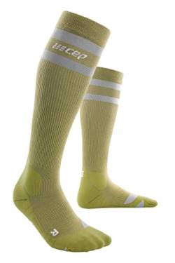 CEP - 80's COMPRESSION SOCKS HIKING für Damen | Hohe Wandersocken in olive/grau mit verbesserter Merino-Qualität | Frauen Trekkingsocken für optimale Trittsicherheit | Gr. III | M von CEP