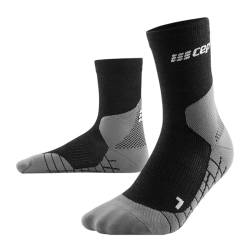 CEP - HIKING LIGHT MERINO MID CUT SOCKS REDESIGN für Herren | Bessere Stabilität dank Wandersocken mit Kompression | Trekkingsocken für leichte Beine in schwarz | Größe III | M von CEP