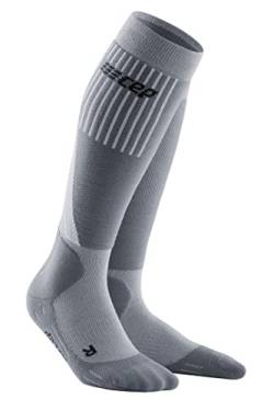 CEP - Merino Laufsocken Damen mit Kompression COLD WEATHER grau, Gr. L, lange Kompressionssocken mit Merino Wolle, warme Kompressionsstrümpfe, Sport Wintersocken für optimale Stabilität von CEP