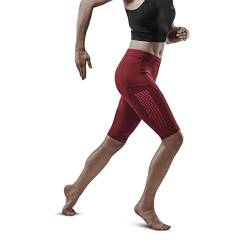 CEP – Run Compression Shorts 3.0 für Damen | Kurze Sport Shorts mit Kompression für mehr Stabilität in dunkelrot/pink | Größe III | M von CEP