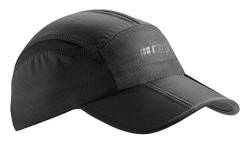 CEP – Running Cap | Atmungsaktive Faltbare Kappe mit Sonnenschutz und gebogenem Schirm in schwarz in Unisex in one Size von CEP