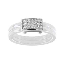 Ceranity Damen Ring, Sterling-Silber 925, Zirkonoxid, 60 (19.1), 1-12/0045-B-60 von CERANITY