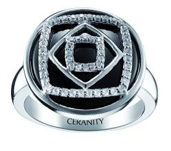 Ceranity Damen Ring, Sterling-Silber 925, Zirkonoxid, 60 (19.1), 1-12/0071-N-60 von CERANITY