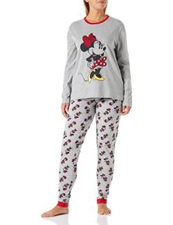 CERDÁ LIFE'S LITTLE MOMENTS Damen Minnie Maus Schlafanzug für die ganze Familie-Winter Pyjama 100% Baumwolle mit Langarm T-Shirt und Langer Hose Pyjamaset, Grau, S von CERDÁ LIFE'S LITTLE MOMENTS