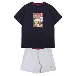 CERDÁ LIFE'S LITTLE MOMENTS Herren, 2-teilig, 100% Baumwolle, T-Shirt + Hose, Pyjama, offizielles Lizenzprodukt von Marvel, Marineblau, L von CERDÁ LIFE'S LITTLE MOMENTS