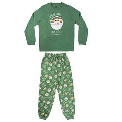 CERDÁ LIFE'S LITTLE MOMENTS Herren Baby Yoda Winter Schlafanzug Lang Baumwolle 100% -Zusammenpassende Familien Pyjama-Offizielle Disney Lizenz, Dunkelgrün, XL von CERDÁ LIFE'S LITTLE MOMENTS