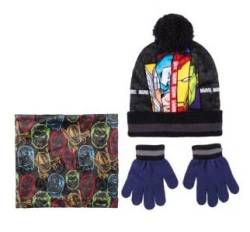 CERDÁ LIFE'S LITTLE MOMENTS Jungen The Avengers Mütze und Schal Kinder Set-Winter Kleidungsset mit Wintermütze Schlauchschal Handschuhe Müzenset, Grau, Einheitsgröße von CERDÁ LIFE'S LITTLE MOMENTS