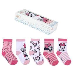 CERDÁ LIFE'S LITTLE MOMENTS Mädchen 2200007754_T1718-C81 Packung mit 5 Minnie Mouse Baumwollsocken offizieller Disney-Lizenz, Multicolor, 17-18 (5er Pack) von CERDÁ LIFE'S LITTLE MOMENTS